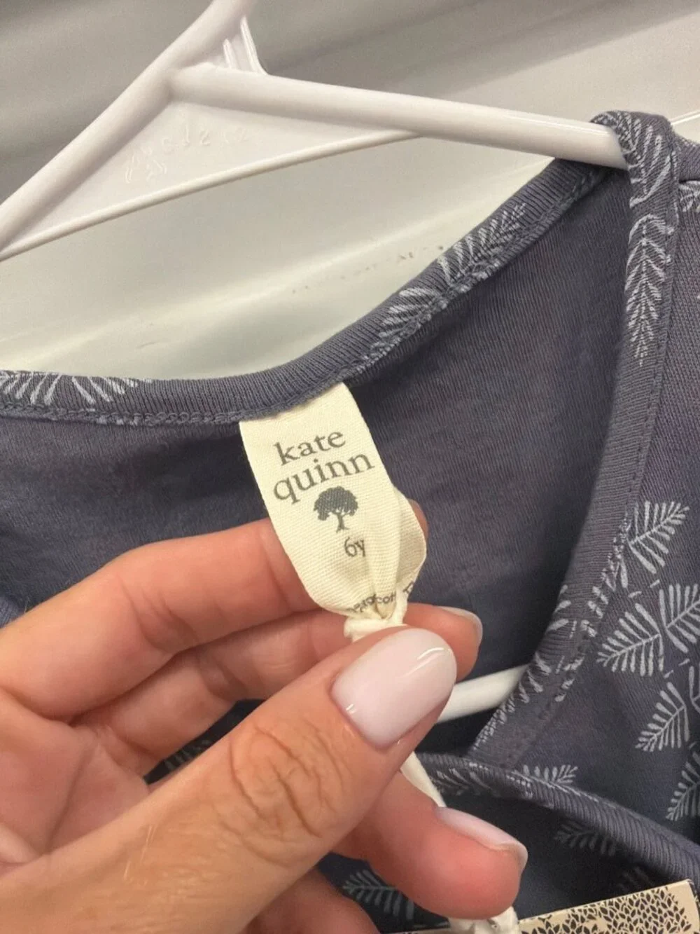 Kate Quinn Button Front Dress Grey Blue Girls Size 6Y